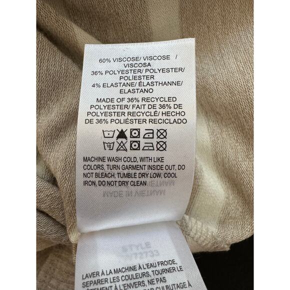 New ~ LUCKY BRAND ~ Viscose Women's Gray White Striped Pullover Sweater Size L - Picture 6 of 6